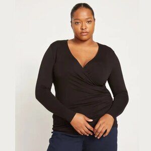 Universal Standard Women's Liquid Jersey Two-Way Long Sleeve Cross Top - 2XS